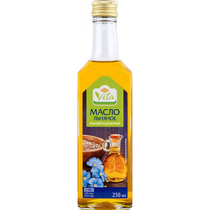 Масло льняное Глобус Вита нерафинированное, 0,25л