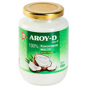 Масло кокосовое Aroy-D первого холодного отжима, 0,45л