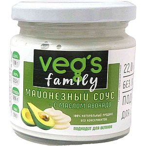 Cоус майонезый Veg's Family с маслом авокадо 23,3%, 200г