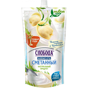 Майонез сметанный Слобода 67%, 400мл