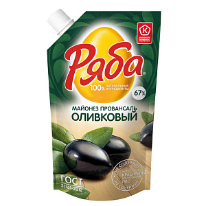 Майонез провансаль Ряба оливковый 67%, 192мл