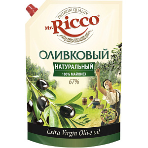 Майонез оливковый Mr. Ricco Оrganic 67%, 800мл