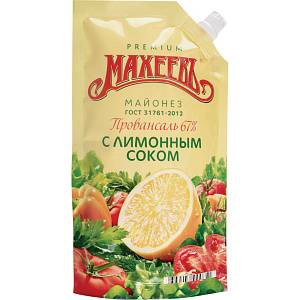 Майонез Провансаль Махеевъ с лимонным соком 67%, 380г