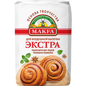 Мука пшеничная Makfa Экстра тонкого помола, 2кг