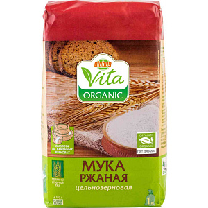 Мука ржаная Глобус Вита Organic цельнозерновая, 1 кг