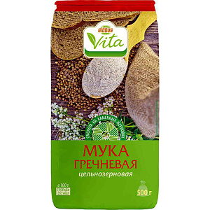Мука цельнозерновая Глобус Вита гречневая, 500г