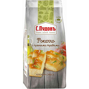 Смесь для выпечки С. Пудовъ Фокаччо с пряными травами, 400г