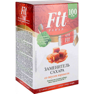 Заменитель сахара Fit Parad со вкусом Карамели, 100×0,5 г