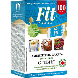 Сахарозаменитель стевия Fit Parad смесь подсластителей №14, 100 шт.