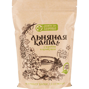 Каша льняная Лакомства для здоровья с кэробом и кунжутом, 400г