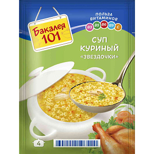 Суп Бакалея 101 Куриный Звездочки, 60г