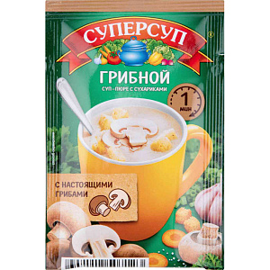 Суп-пюре Суперсуп Грибной с сухариками, 18г