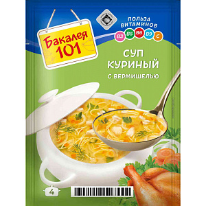 Суп куриный Бакалея 101 с вермишелью, 60г