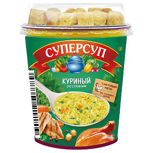 Суп куриный Суперсуп с курицей и гренками, 45г