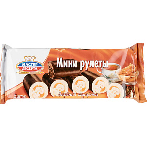 Мини рулеты бисквитные Мастер десерта Вареная сгущёнка, 35 г × 5шт.