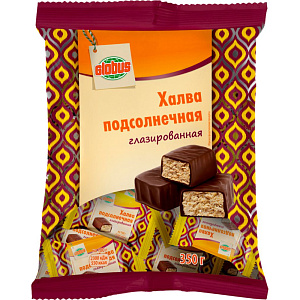 Халва подсолнечная Глобус глазированная, 350г