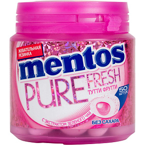 Жевательная резинка Mentos Pure Fresh вкус Тутти-Фрутти, 100г