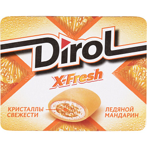 Жевательная резинка Dirol X-fresh Ледяной мандарин, 16 г