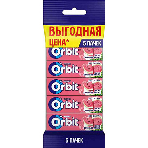 Жевательная резинка Orbit Сочный арбуз без сахара, 5×13,6 г