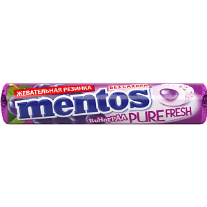 Жевательная резинка Mentos Pure Fresh вкус Виноград, 15,5г