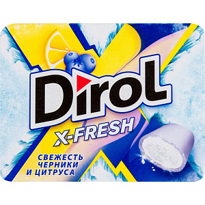Жевательная резинка Dirol X-Fresh Свежесть черники и цитруса, 16г