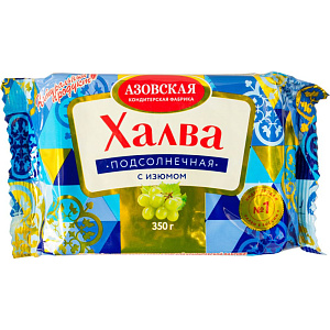 Халва подсолнечная Азовская кондитерская фабрика с изюмом, 350г