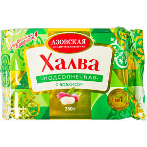 Халва подсолнечная Азовская кондитерская фабрика с арахисом, 350г