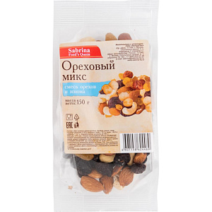 Ореховый микс Sabrina с изюмом, 150г