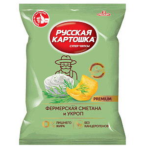 Чипсы Русская картошка Сметана-укроп, 190г