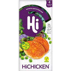 Котлеты растительные Hi HiChicken замороженные со вкусом курицы, 280г