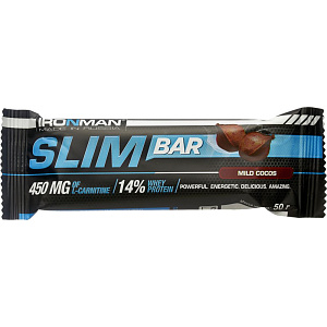 Батончик протеиновый Ironman Slim Bar кокос в тёмной глазури, 50г