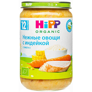 Пюре HiPP Organic Нежные овощи с индейкой, с 12 месяцев, 190 г