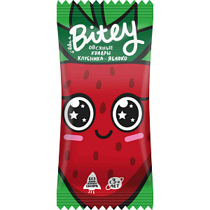 Батончик овсяно-фруктовый Take a Bitey Квадры Клубника-яблоко с 3 лет, 30г