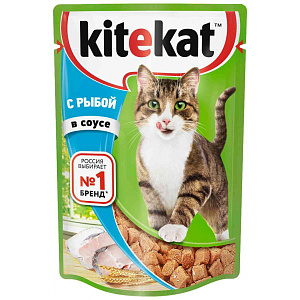 Влажный корм для кошек Kitekat с рыбой в соусе, 85 г