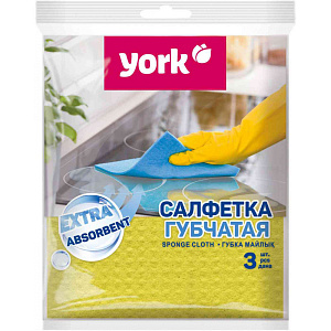 Салфетки губчатые сухие York, 17×15см 3шт.