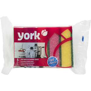 Губка кухонная York Макси двусторонняя, 9,5×7см 5шт.