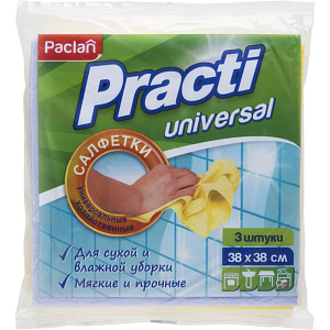 Салфетки универсальные хозяйственные Paclan Practi Universal, 38×38см 3шт.