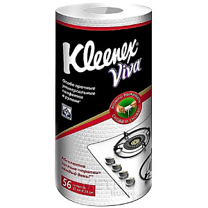 Салфетки универсальные Kleenex Viva в рулоне, 56листов