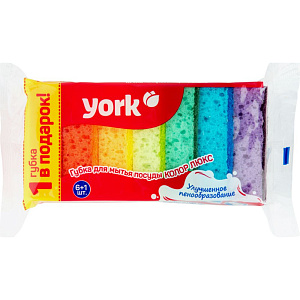 Губка для посуды York Колор Люкс, 6+1шт.