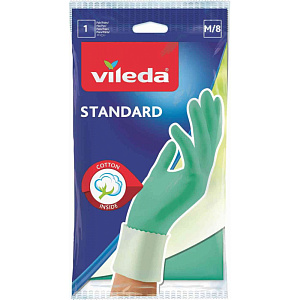 Перчатки Vileda Standard с хлопковым напылением размер 7,5-8/М