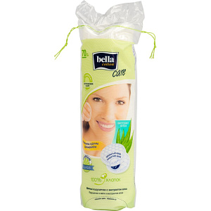 Ватные диски Bella cotton c экстрактом алоэ, 70шт.
