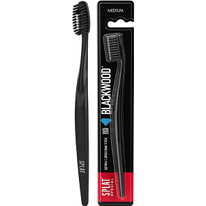 Зубная щетка Splat Blackwood щетина с черным углем средней жесткости