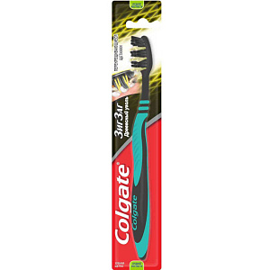 Зубная щетка средней жесткости Colgate Зиг заг с углем