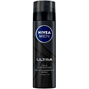 Пена для бритья NIVEA MEN Ultra с активным углем, 200 мл