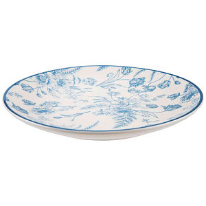 Тарелка обеденная Цветы керамика цвет: белый/голубой, 26см