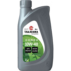 Масло моторное полусинтетическое TAKAYAMA SAE 10W-40 API SN/СF, 1л