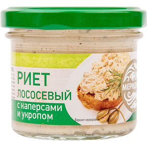Риет лососёвый Меридиан с каперсами и укропом, 100г