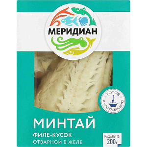 Минтай отварной Меридиан в желе, 200 г