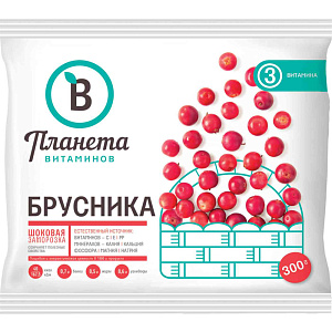 Брусника замороженная Планета Витаминов, 300 г