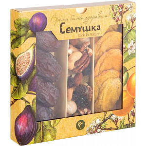 Набор орехов Семушка с королевскими финиками и персиками, 230г